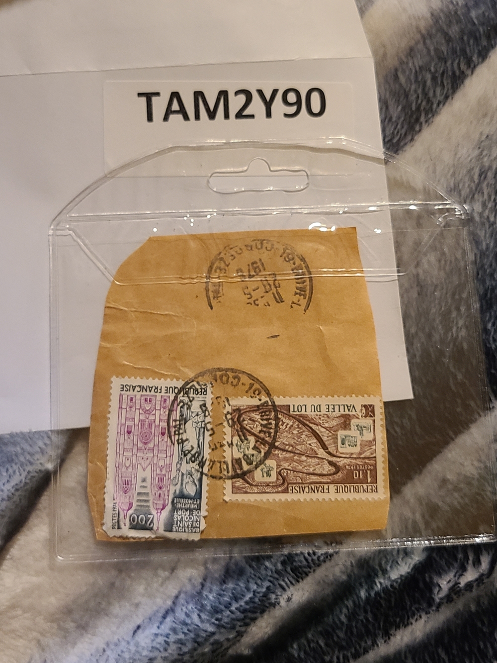 Vintage Stamped Envelope with French Postage Stamps